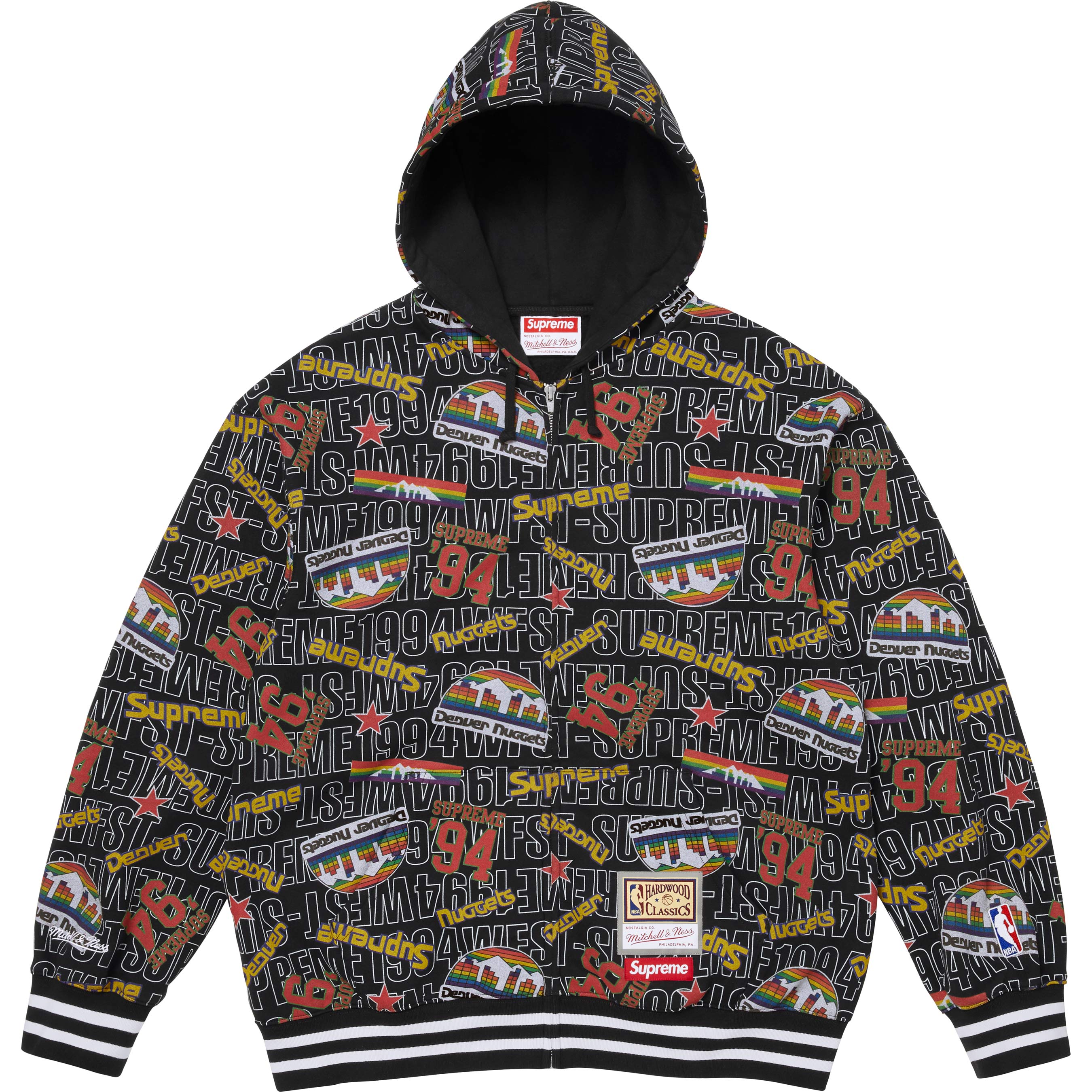 Supreme®/Mitchell & Ness® Teams Zip Up Hooded Sweatshirt view 7